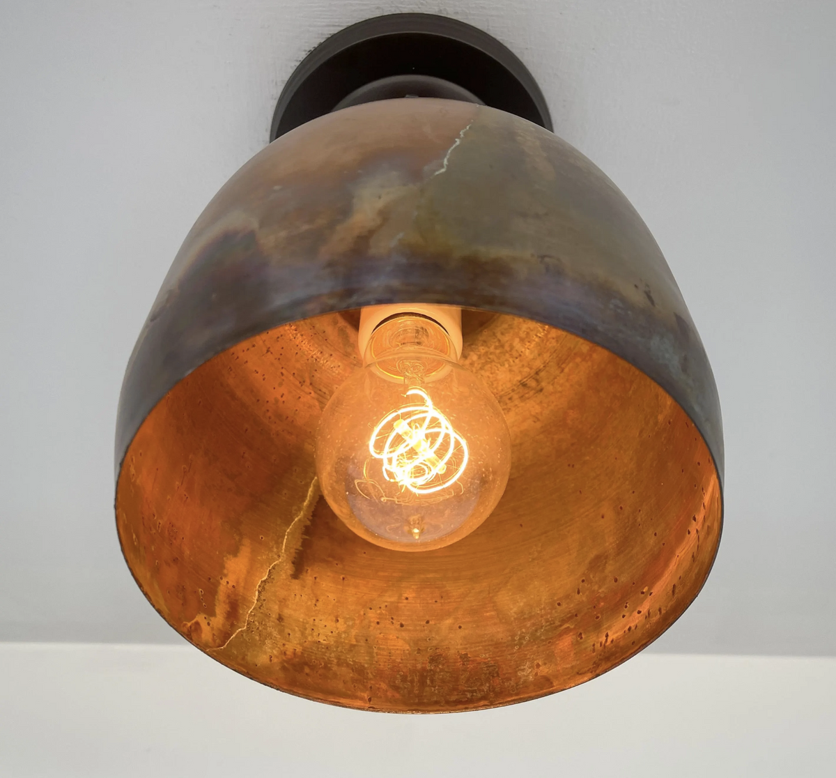 DOME BURNISHED COPPER Ceiling Light Rustic Farmhouse
