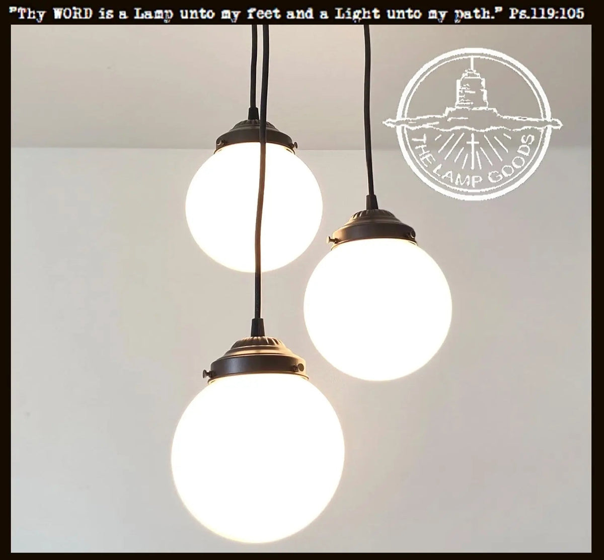 Milk Glass Chandelier Pendant Trio