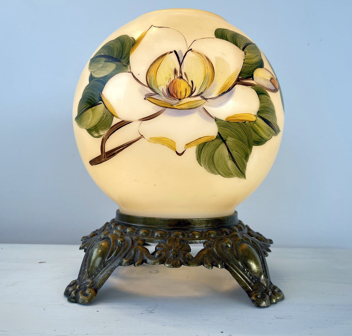 GORGEOUS Hand Painted VICTORIAN Antique Table Lamp