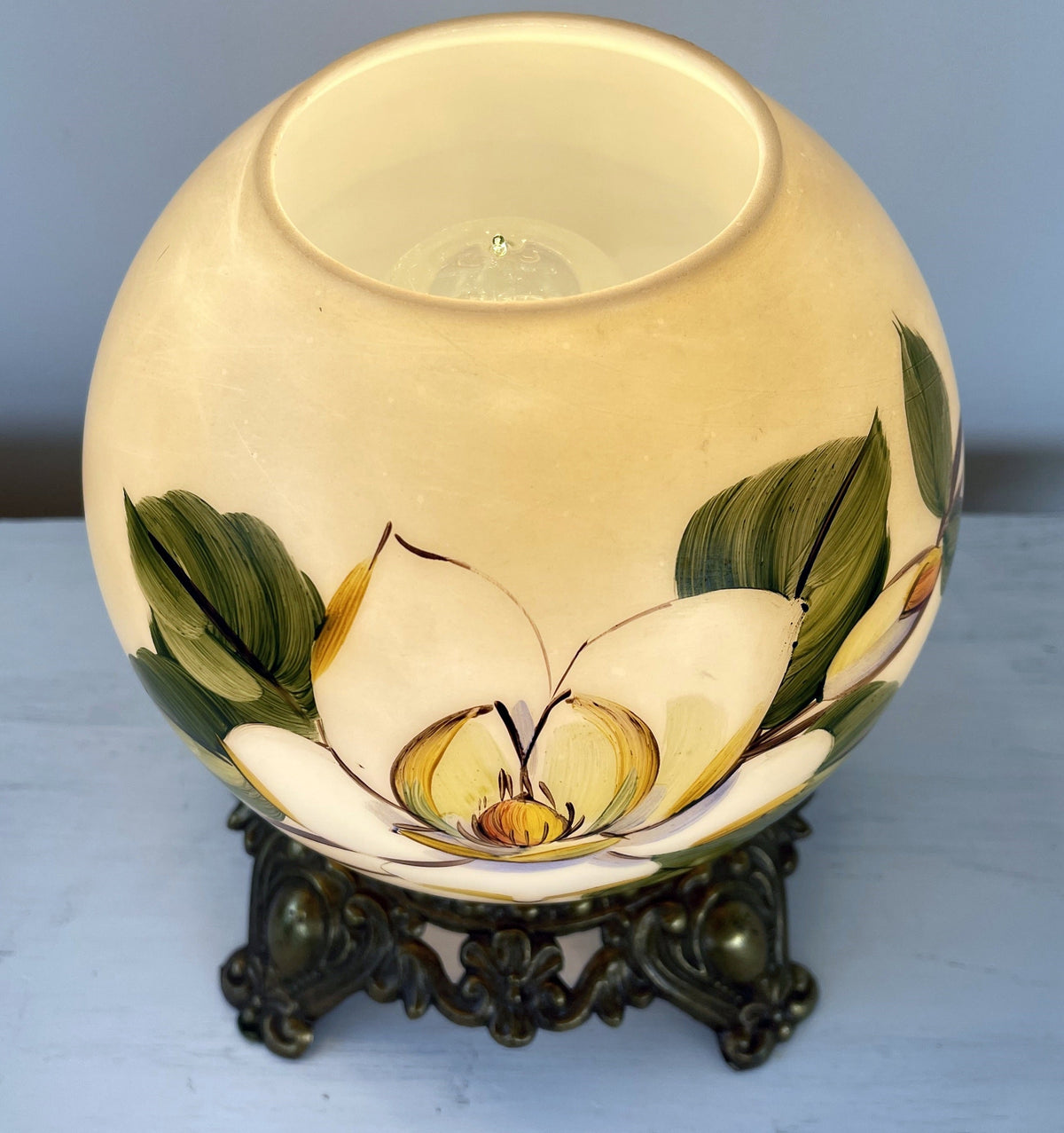 GORGEOUS Hand Painted VICTORIAN Antique Table Lamp