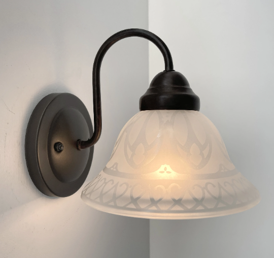 Etched Frost Milk Glass Wall Sconce Light Art Deco