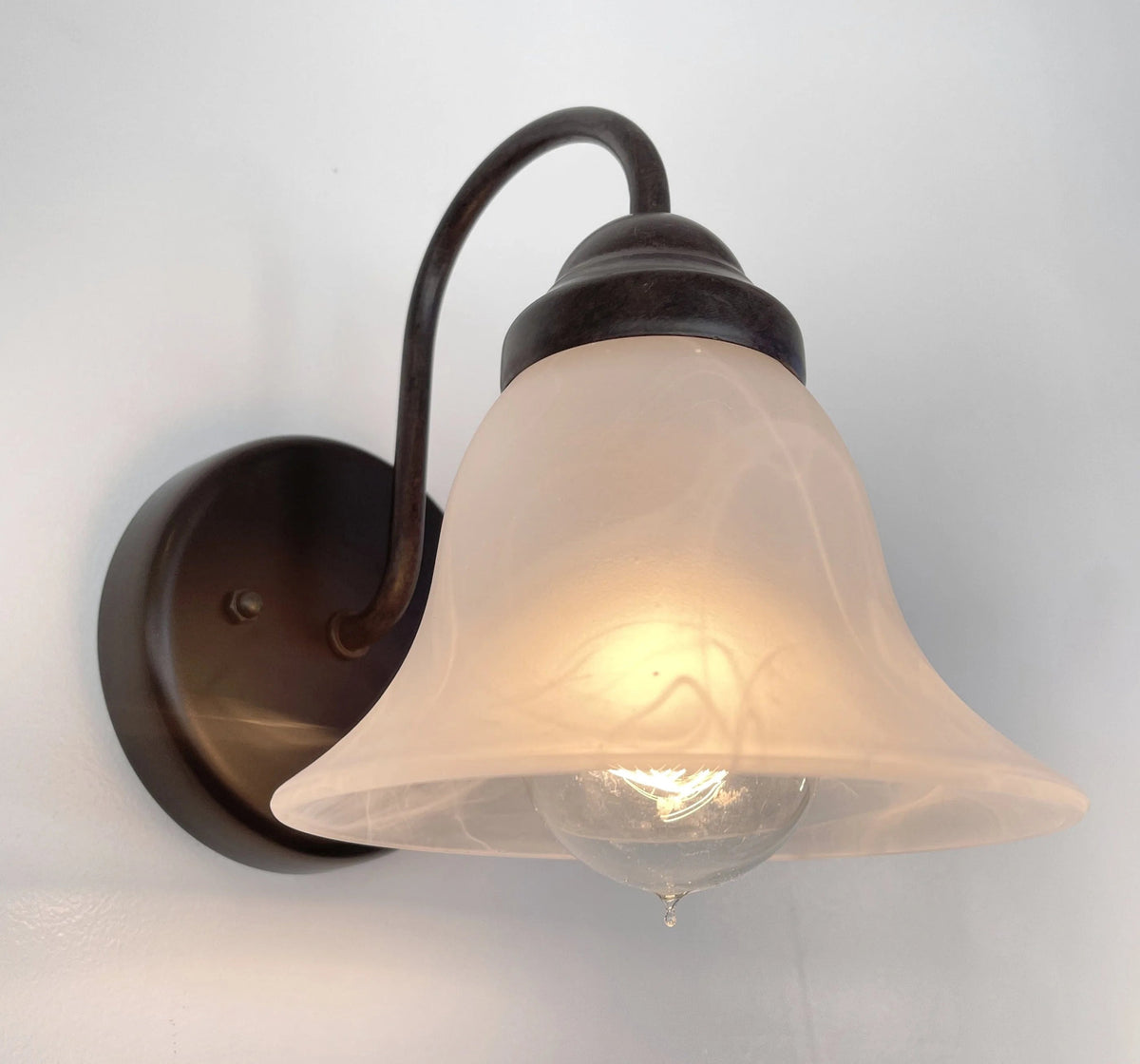 Frosted Milk Glass Wall Light