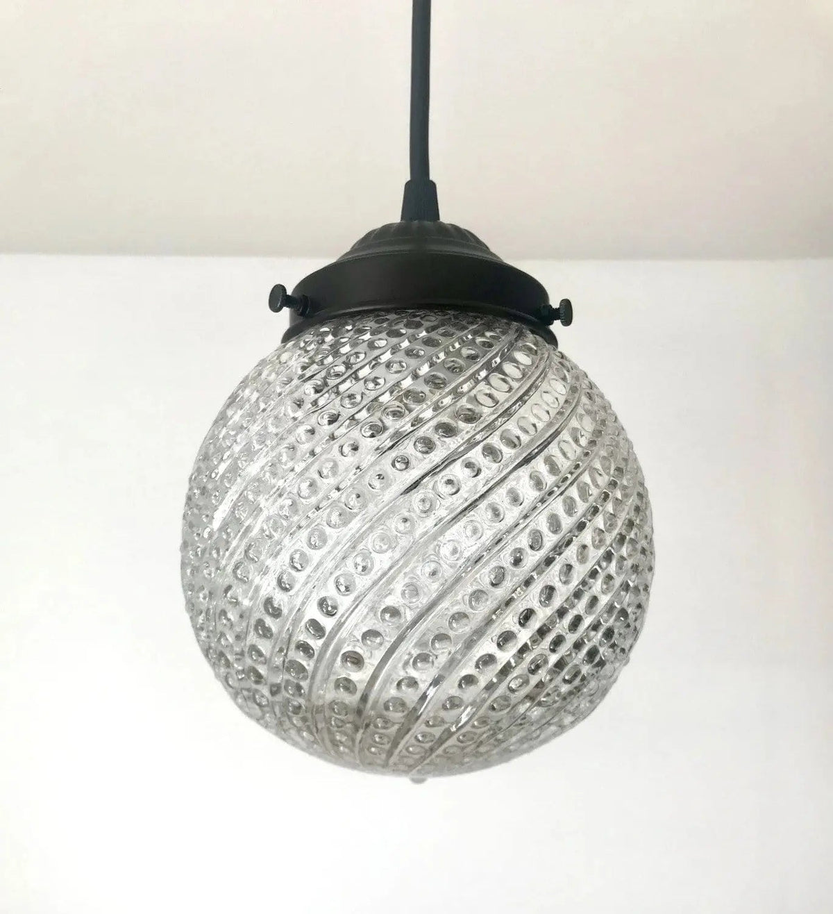 Gorgeous Hobnail Swirl Glass Pendant Light
