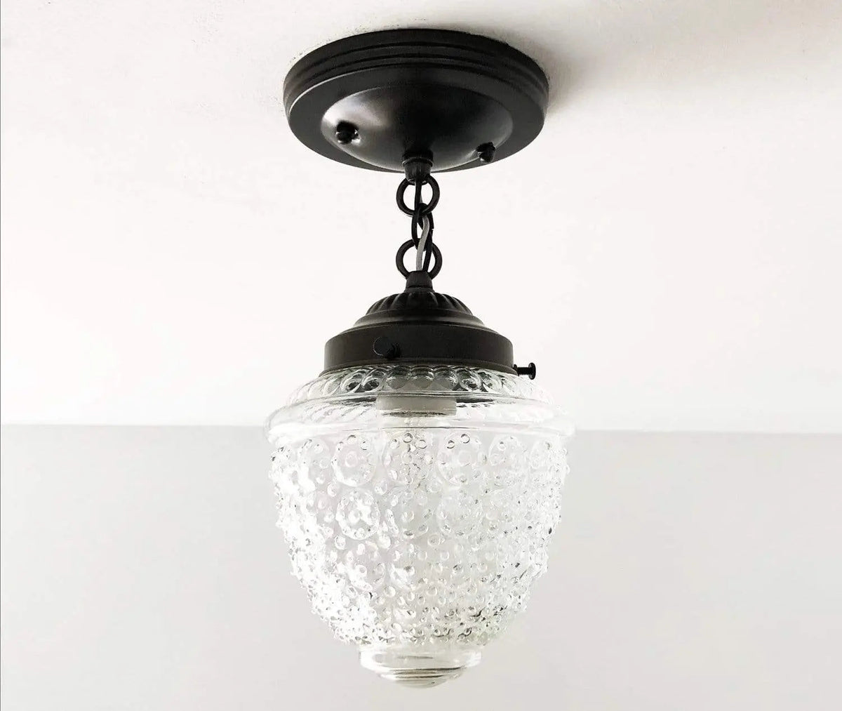Acorn Antique Glass Ceiling Light With Chain