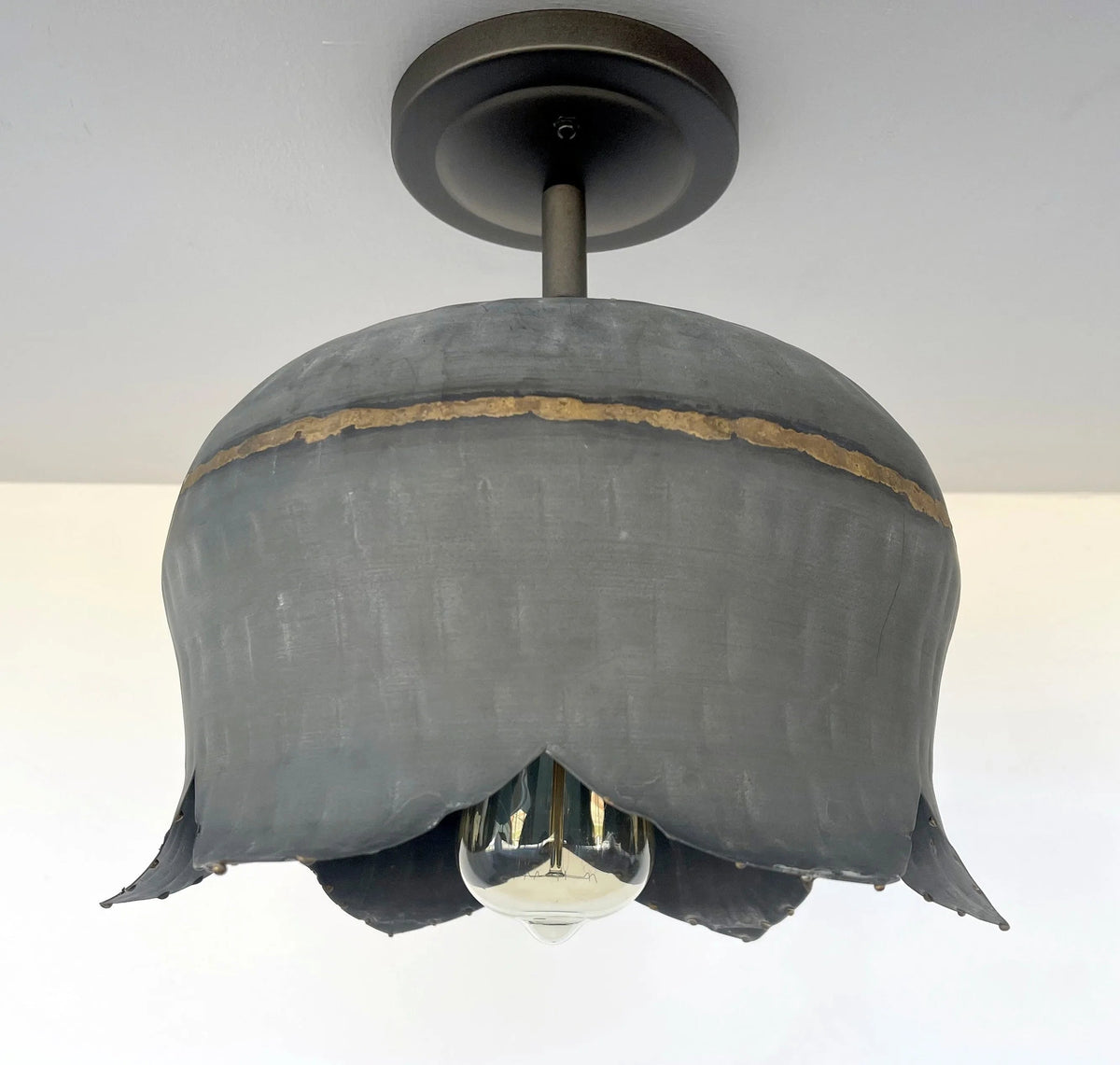 Large Lotus Galvanized Ceiling Light