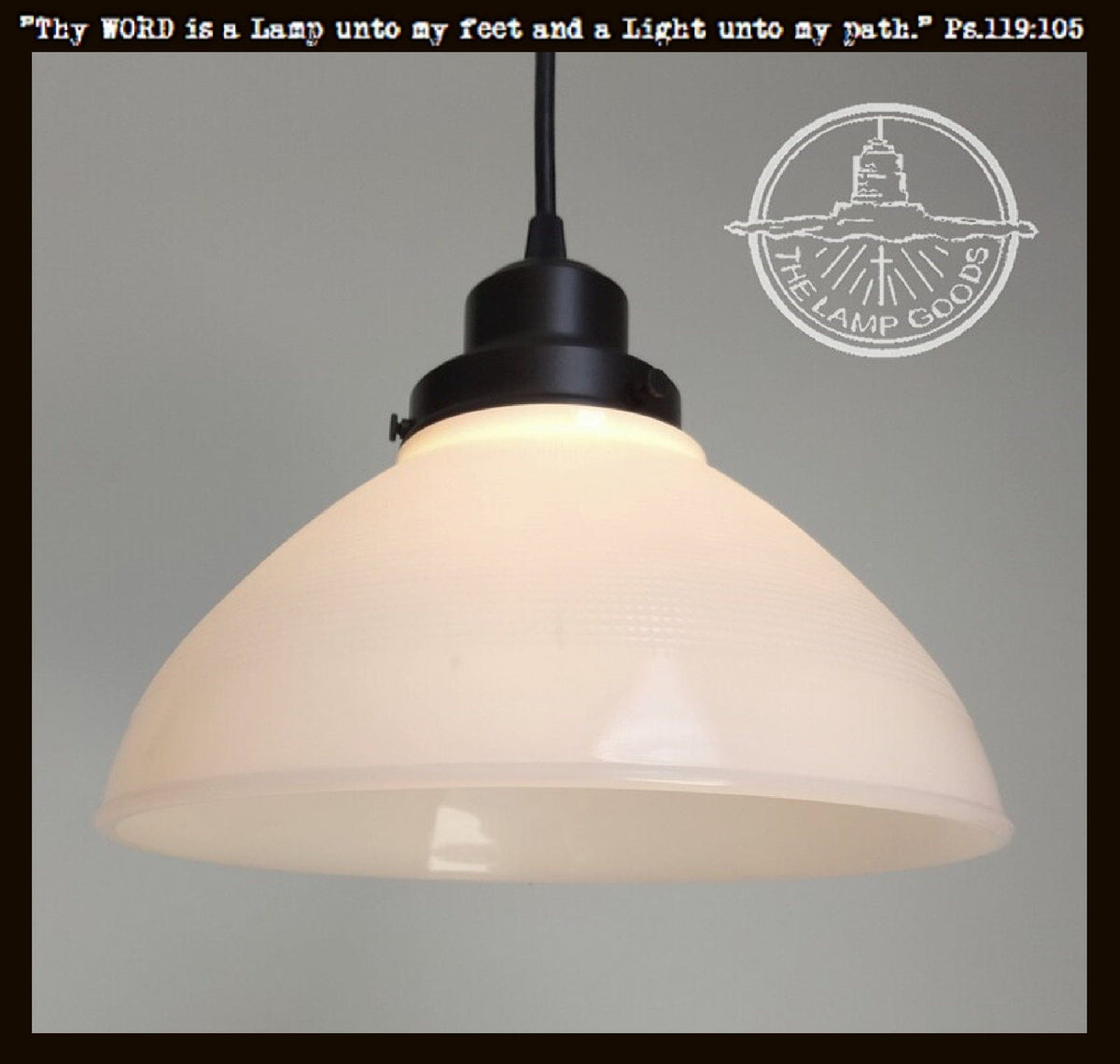 Authentic Antique Milk Glass PENDANT Light - 10"