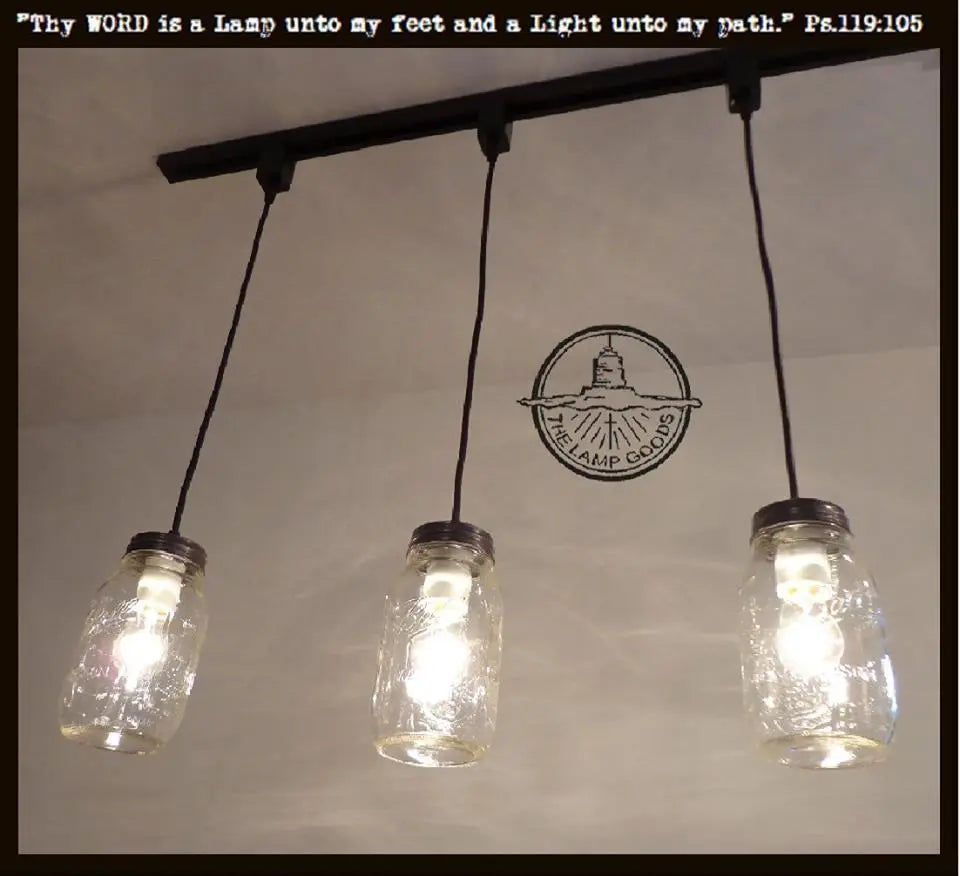  Mason Jar Track Lighting PENDANT Trio