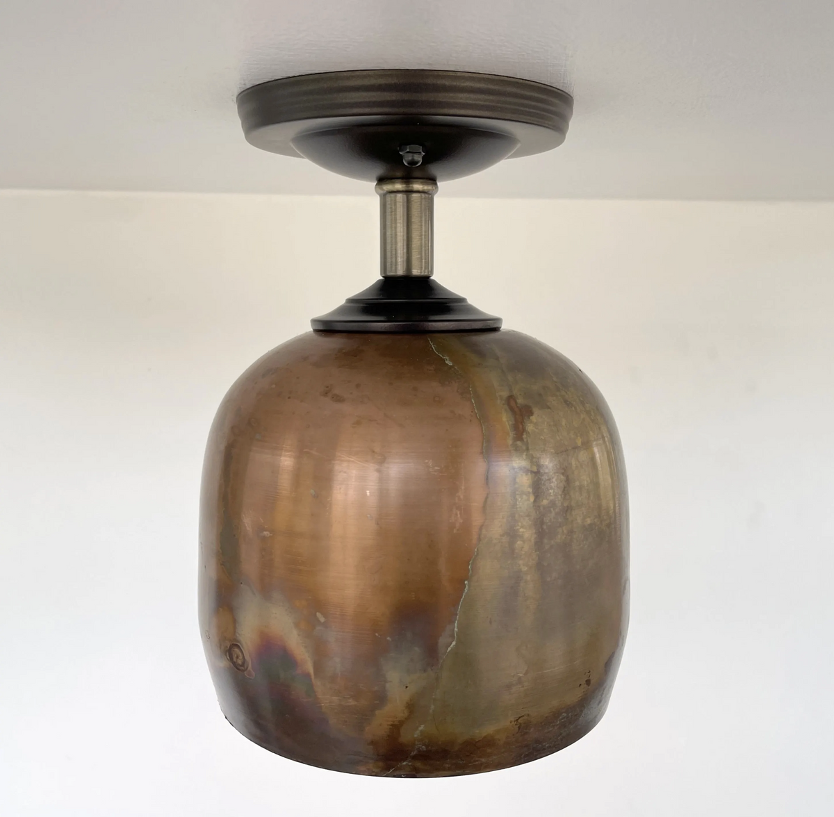  DOME BURNISHED COPPER Ceiling Light Rustic Farmhouse