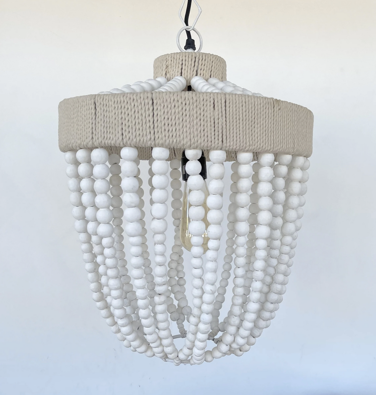  Very Large Farmhouse Beaded Chandelier Pendant Light