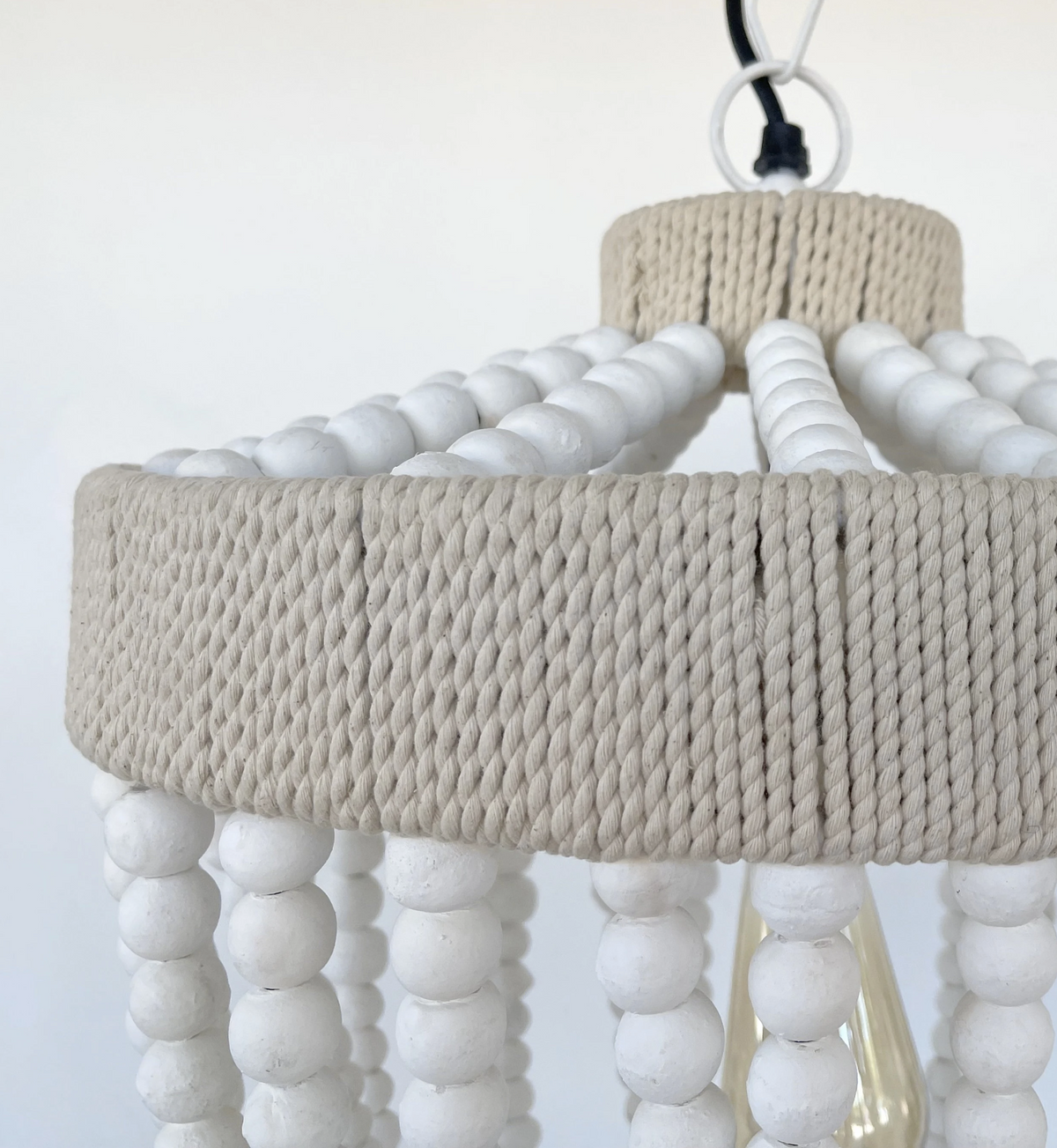  Very Large Farmhouse Beaded Chandelier Pendant Light