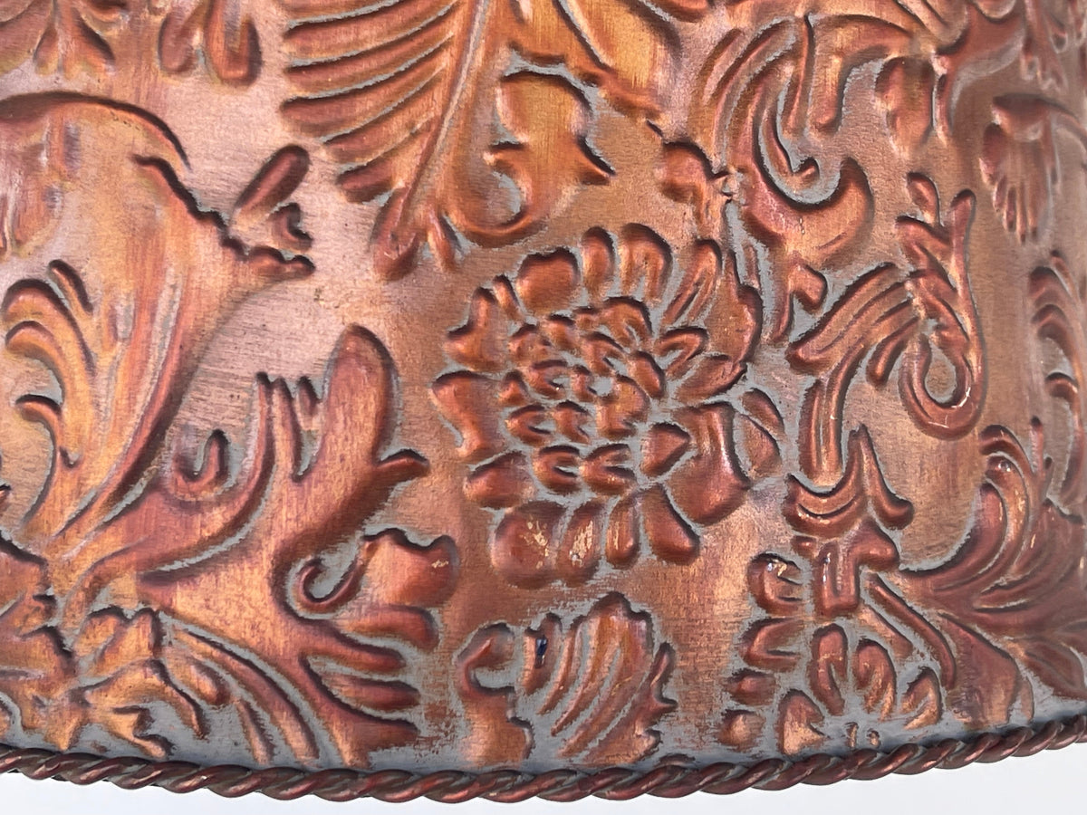  Bronze Copper Embossed Wall Sconce Light Fixture