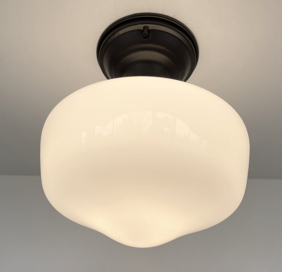  Modern Milk Glass Schoolhouse Ceiling Light Fixture