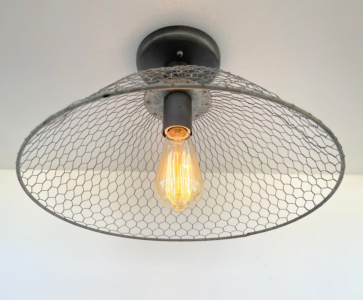  CHICKEN WIRE Farmhouse Ceiling Light