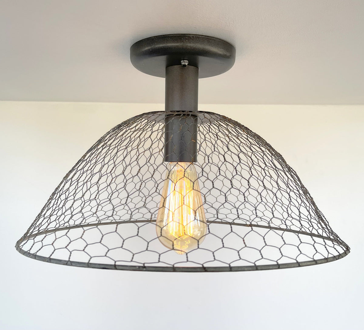 CHICKEN WIRE Farmhouse Ceiling Light