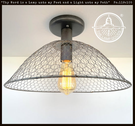  CHICKEN WIRE Farmhouse Ceiling Light