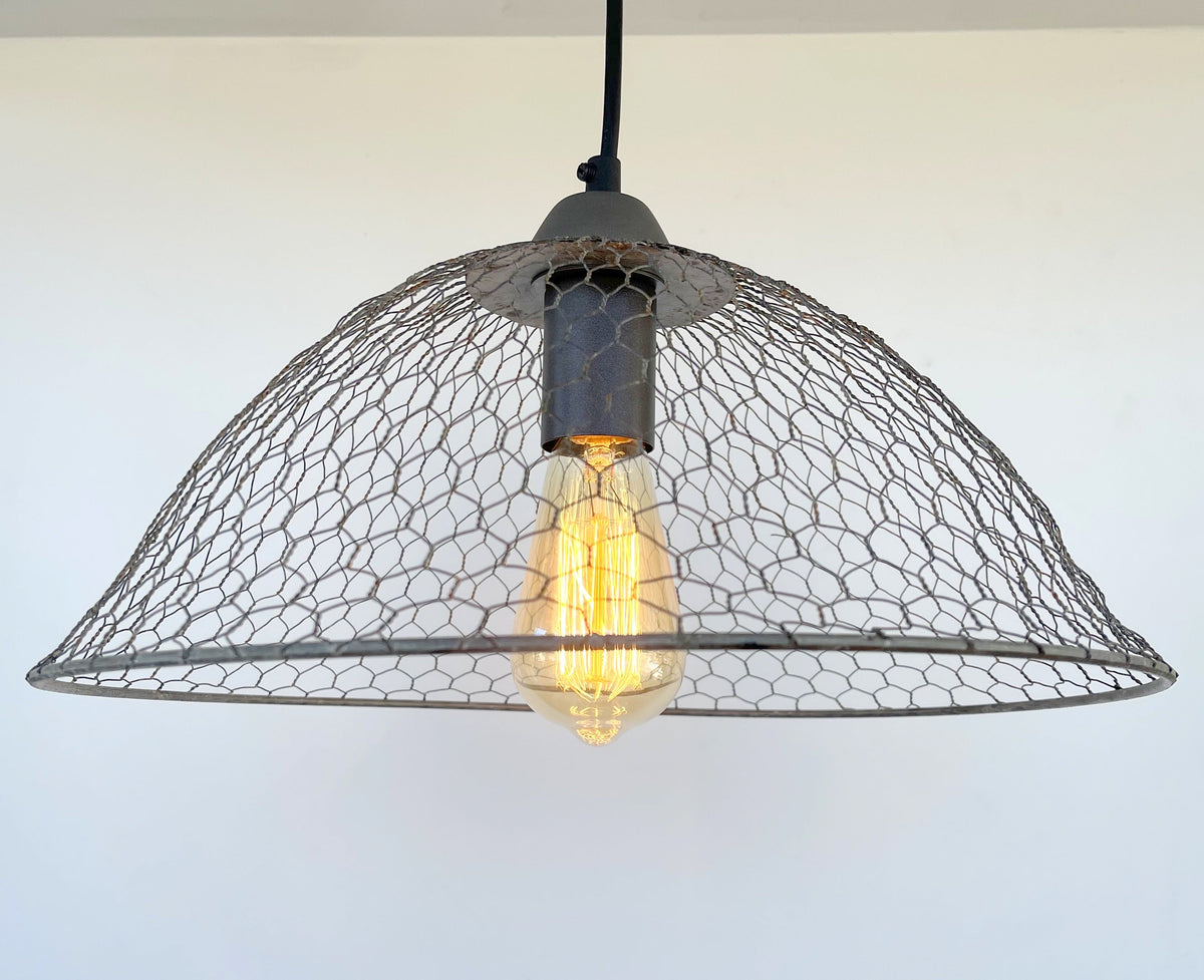  Chicken Wire Farmhouse Pendant Light