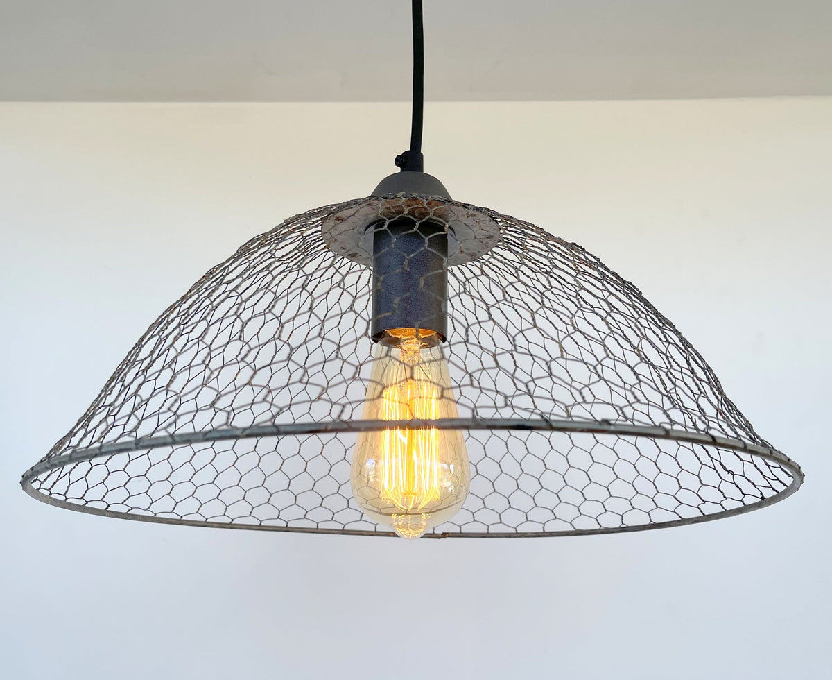  Chicken Wire Farmhouse Pendant Light