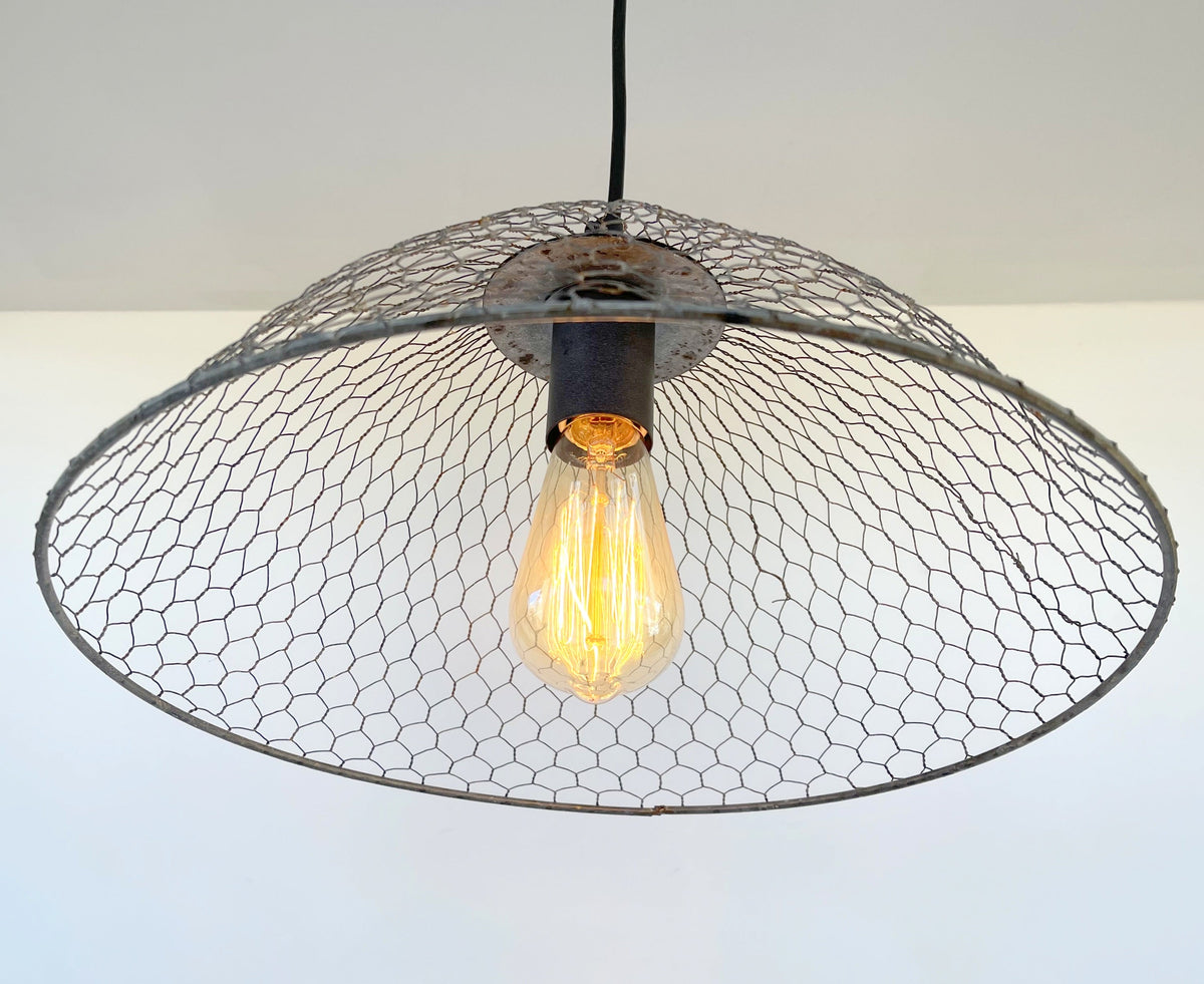  Chicken Wire Farmhouse Pendant Light