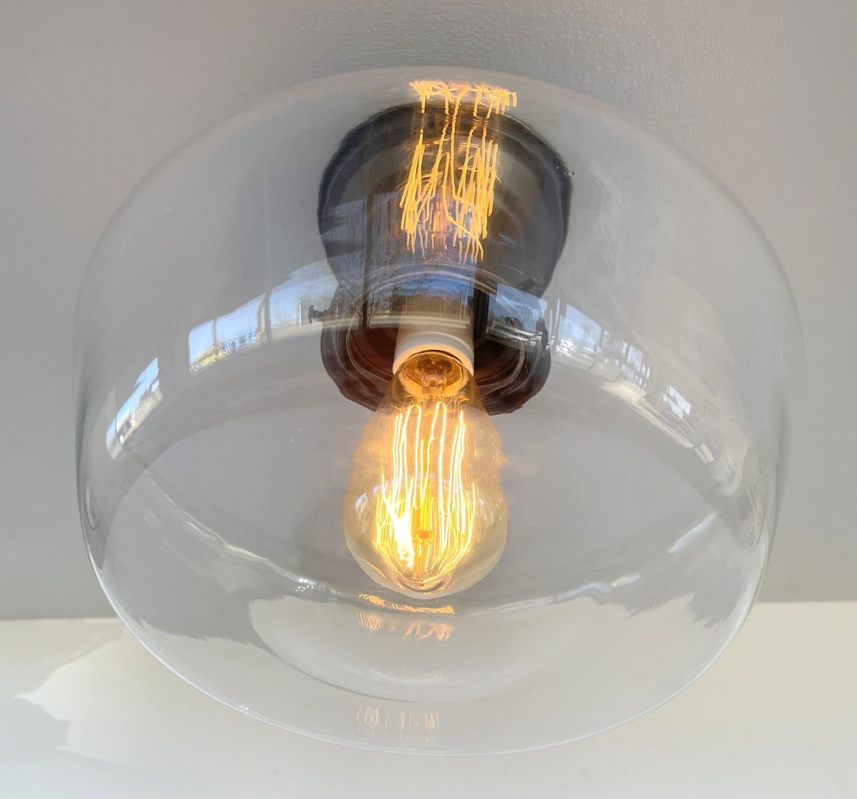  Large Schoolhouse Clear Glass Ceiling Light