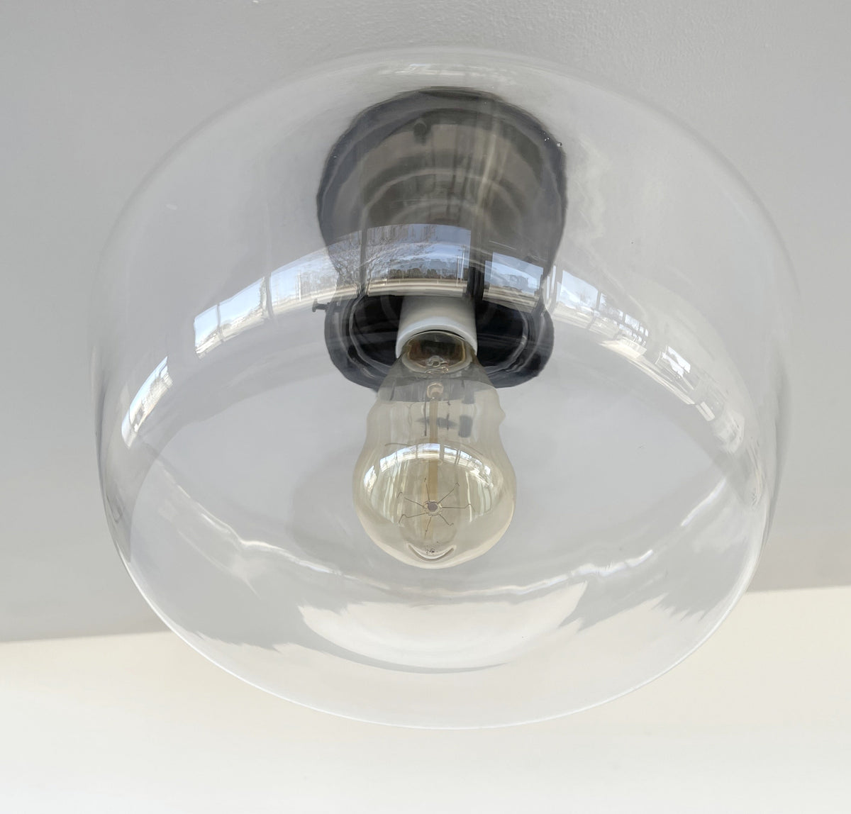  Large Schoolhouse Clear Glass Ceiling Light