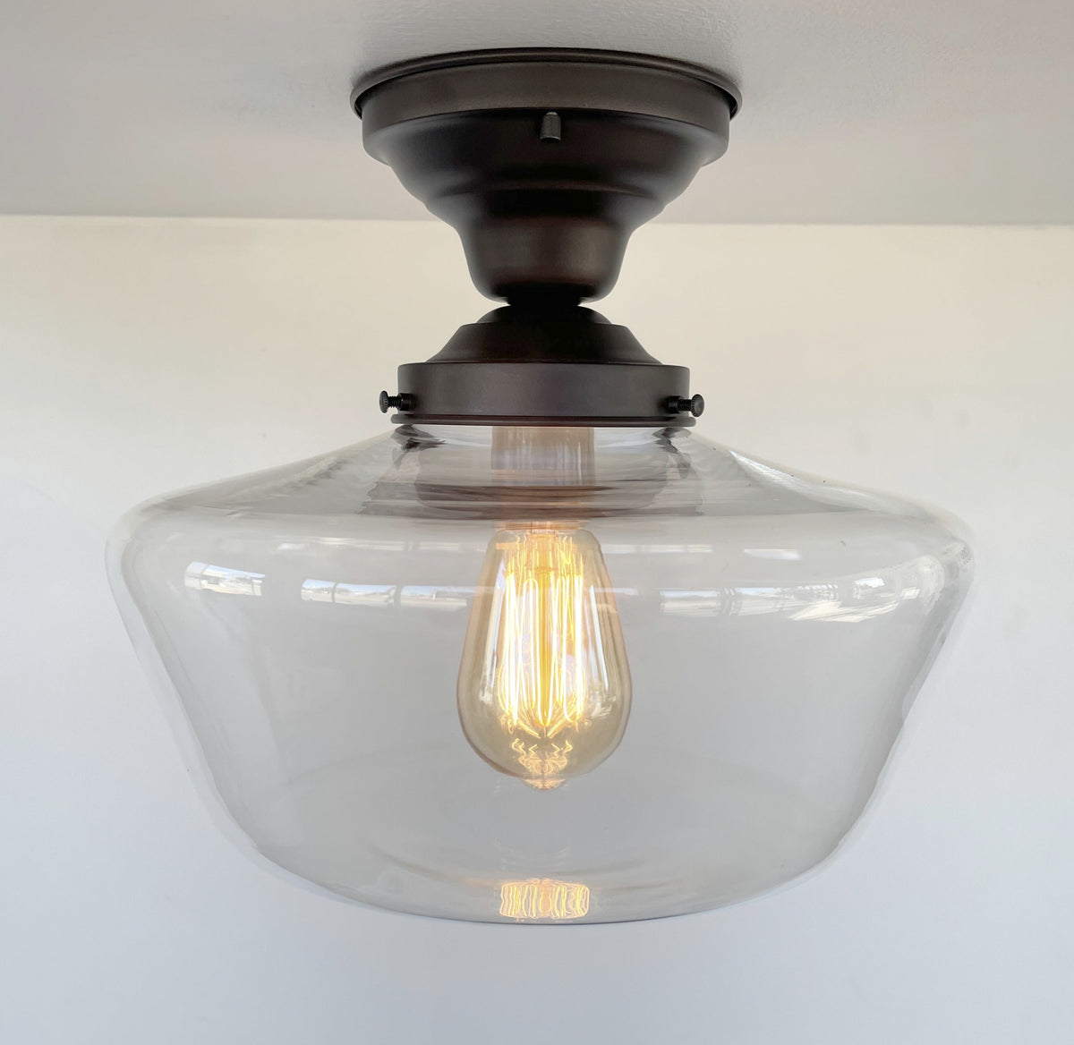  Large Schoolhouse Clear Glass Ceiling Light
