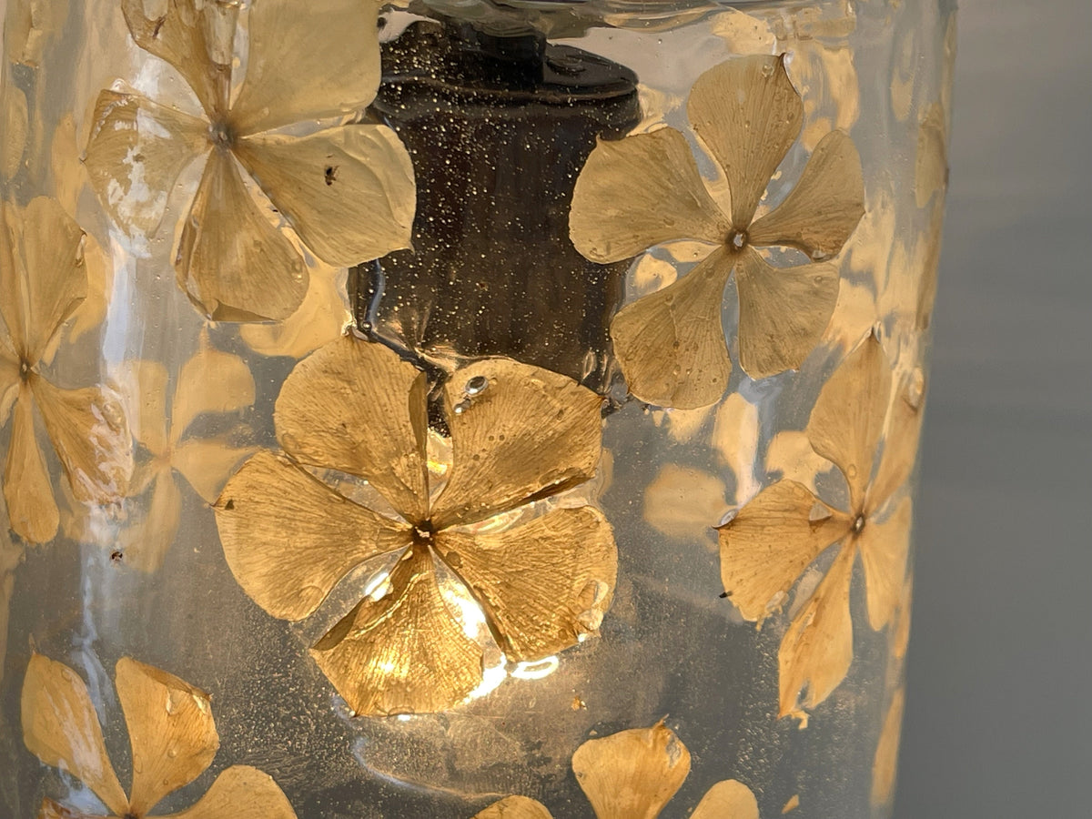  WHIMSICAL Pressed Floral Glass Wall Sconce Light