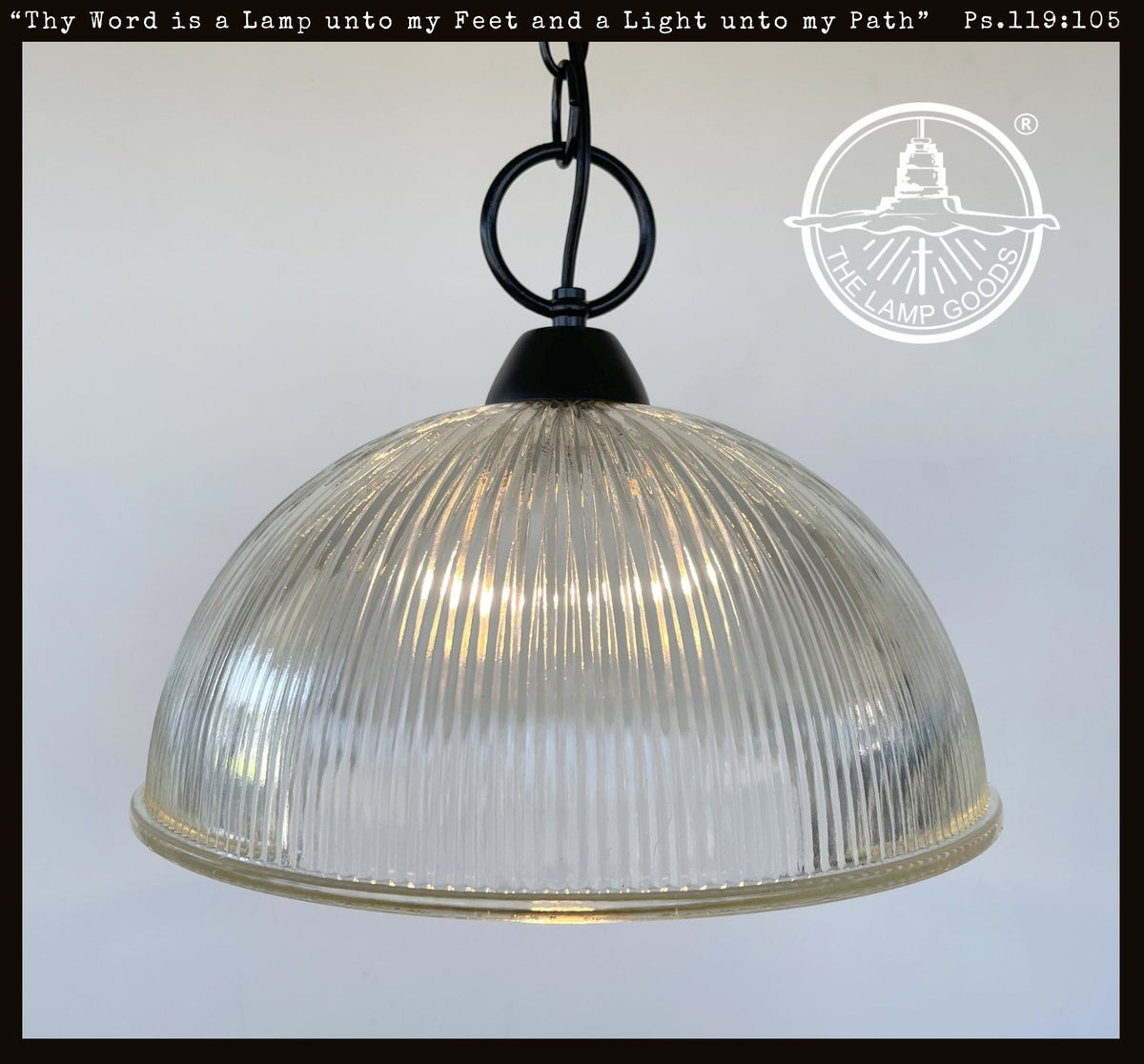  Antique Glass 1960's Factory Holophane Pendant Light