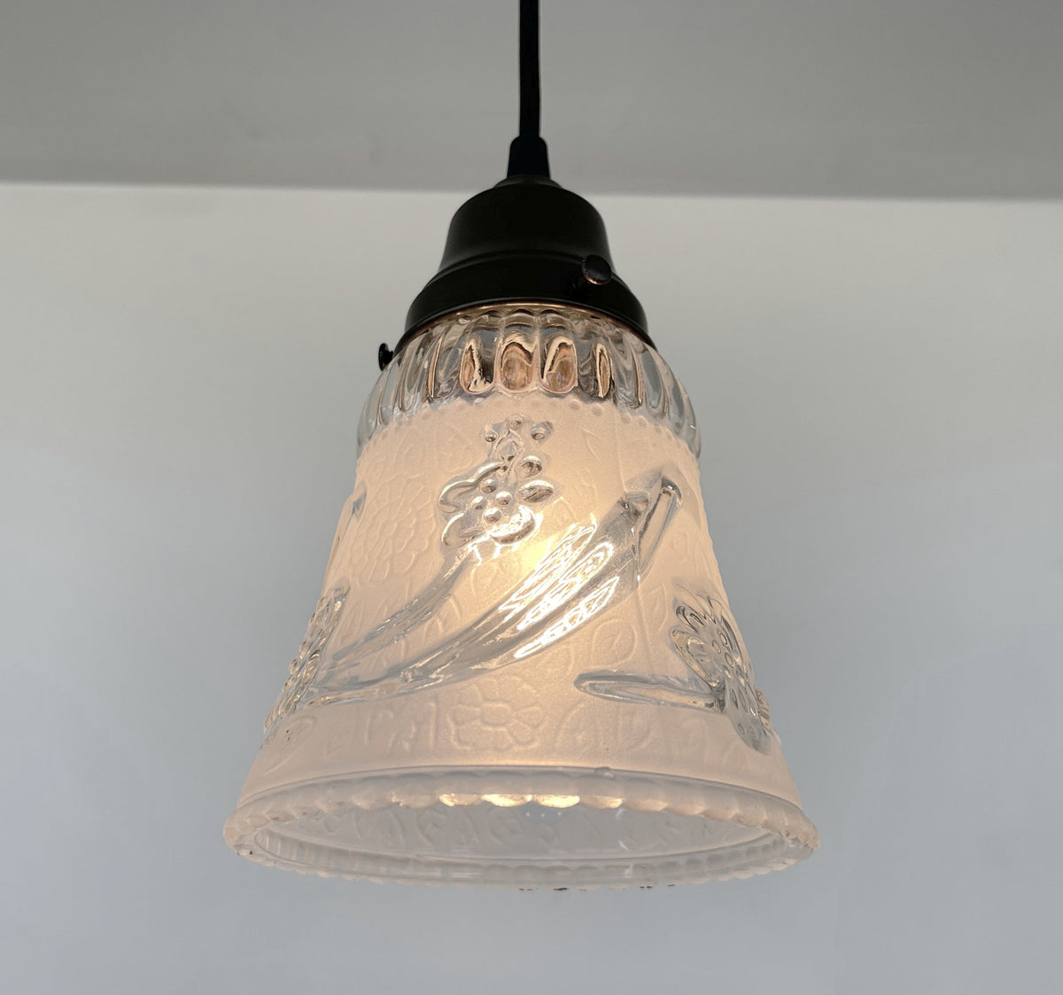  Vintage 1960's Frost & Clear PENDANT Light