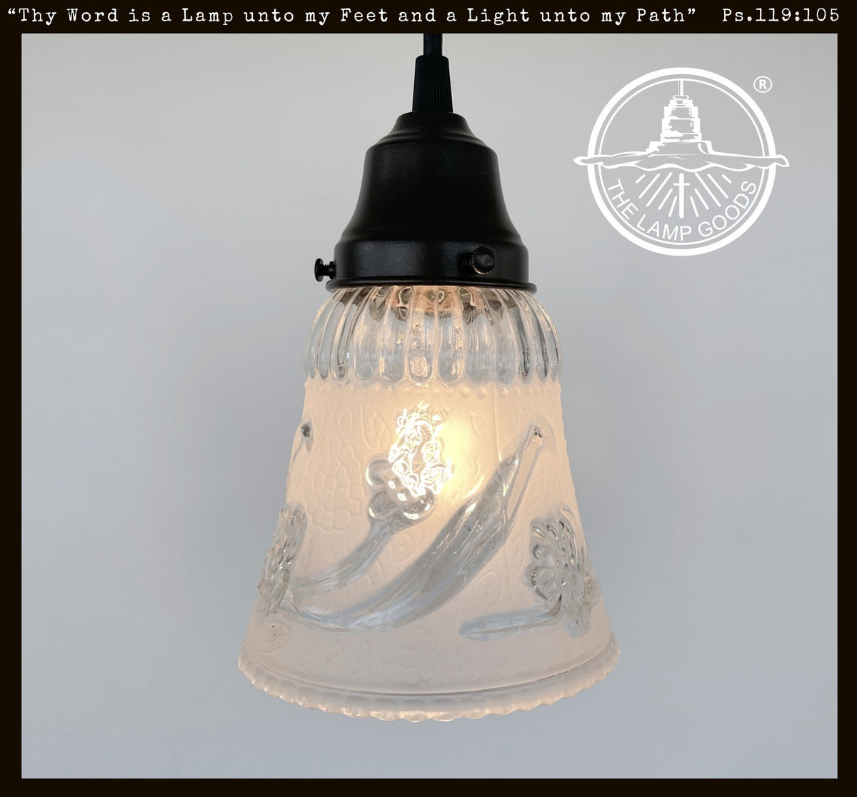  Vintage 1960's Frost & Clear PENDANT Light