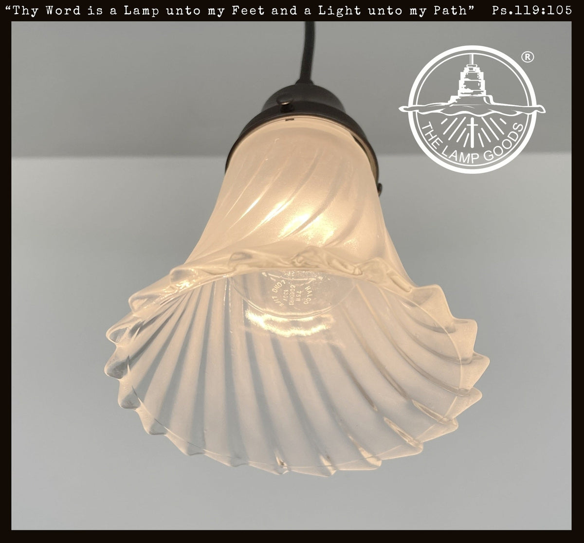  Vintage Frosted Spiral Pendant Light