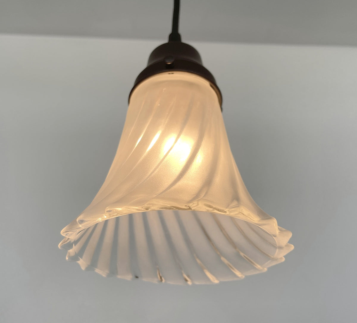  Vintage Frosted Spiral Pendant Light