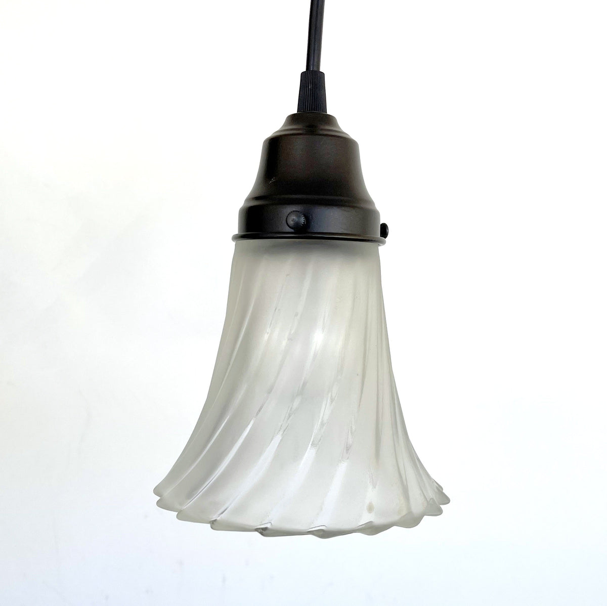  Vintage Frosted Spiral Pendant Light