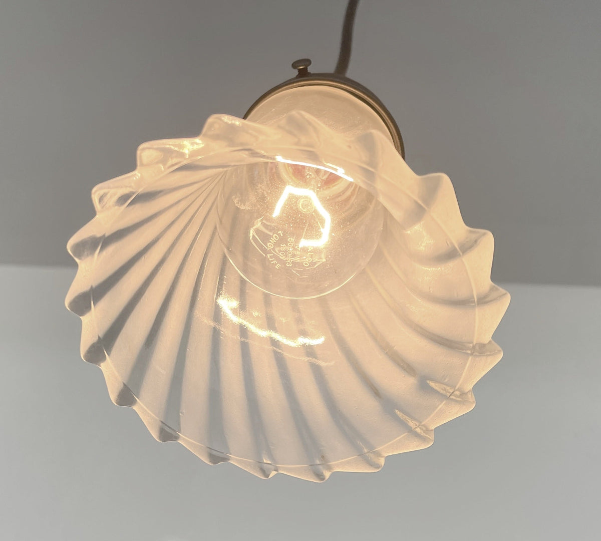  Vintage Frosted Spiral Pendant Light