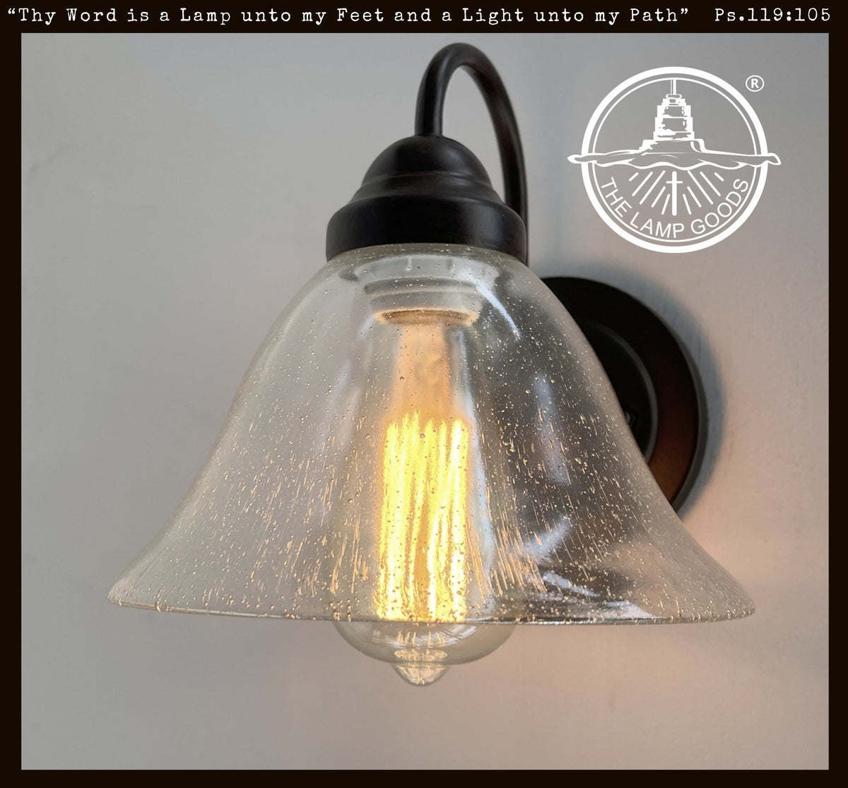  HEAVY SEEDED Antique Glass 1960's Shade Wall SCONCE