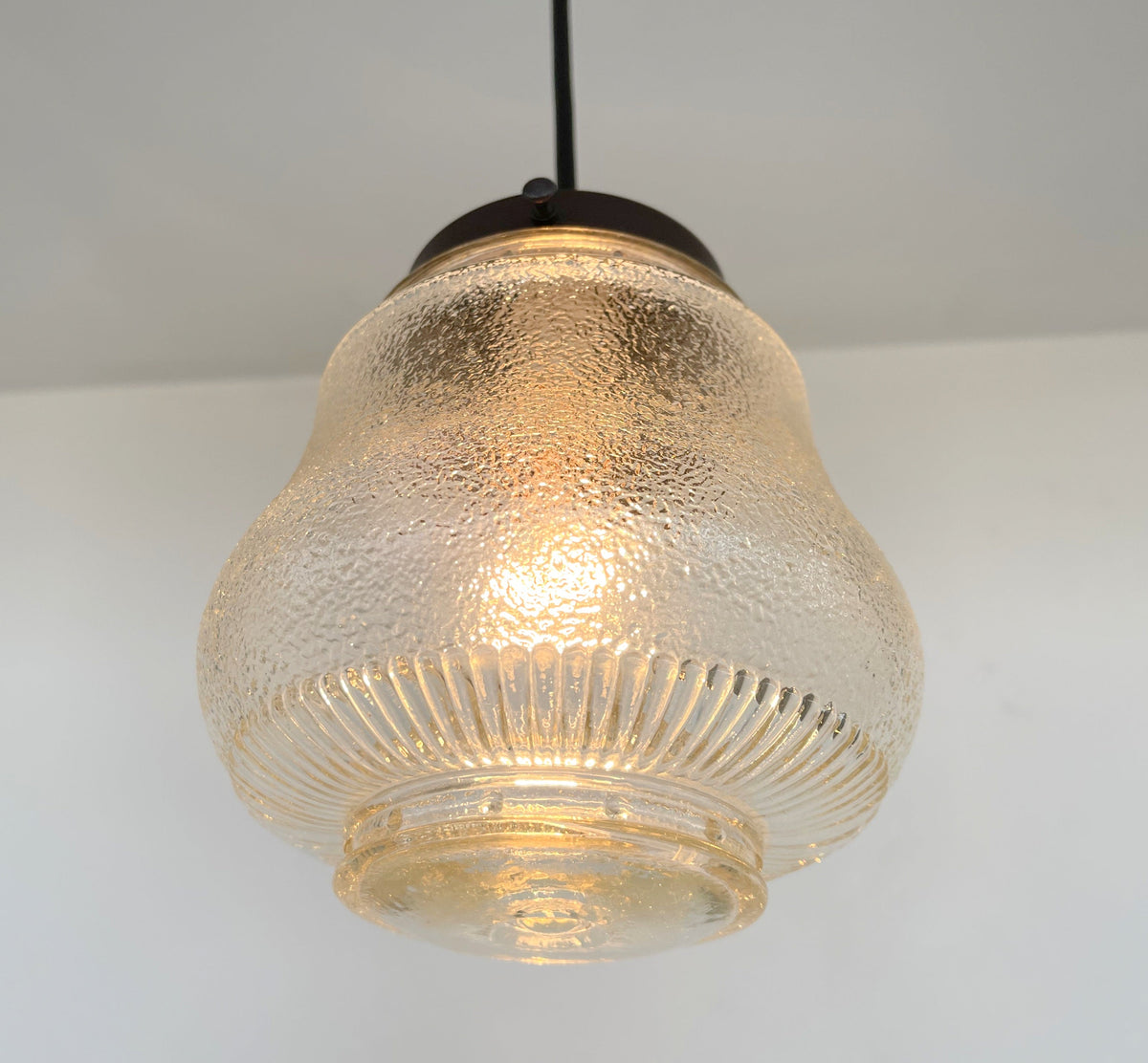  Amber Antique 1960's Glass PENDANT Light