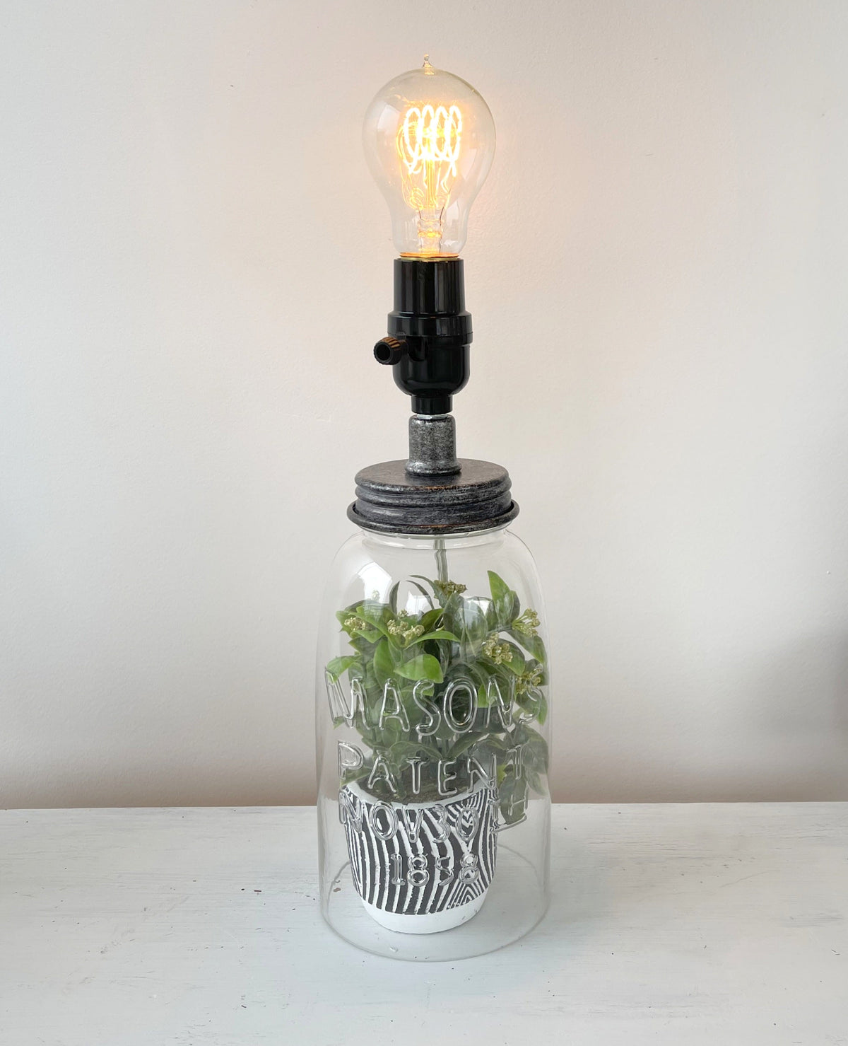  Mason Jar LAMP TABLE - (No Shade Included)