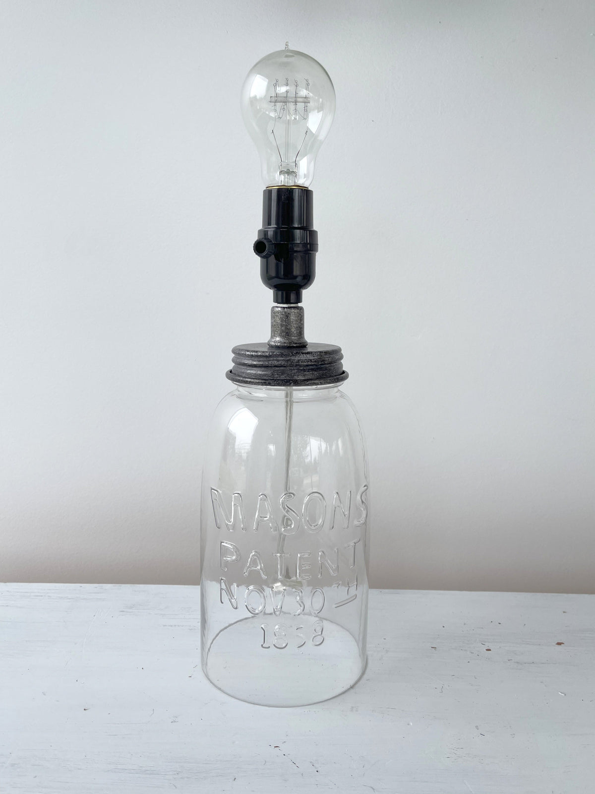  Mason Jar LAMP TABLE - (No Shade Included)