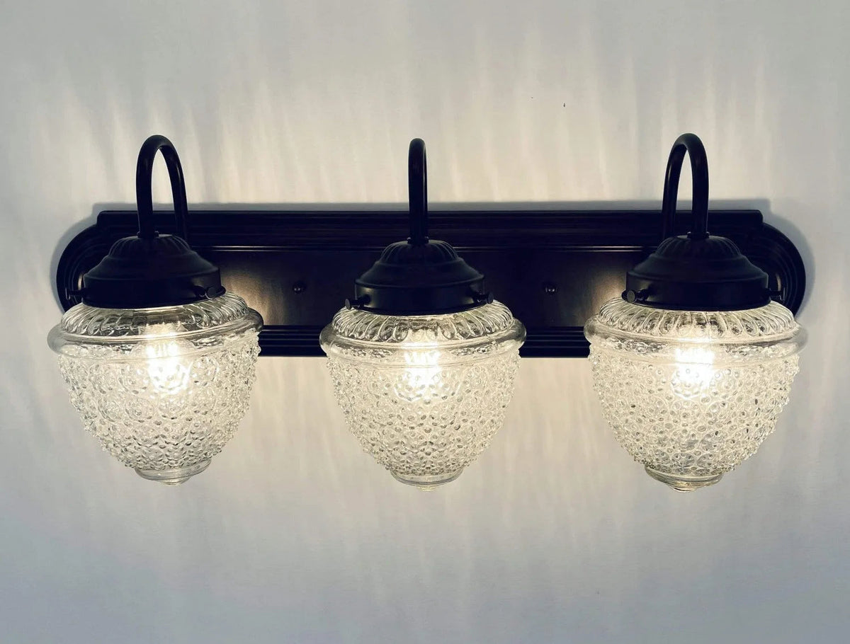  Antique Acorn Glass VANITY Light - 3 Sizes