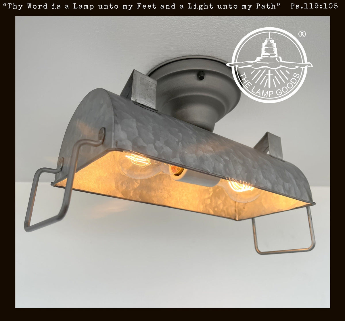  INDUSTRIAL GALVANIZED Ceiling Light Fixture