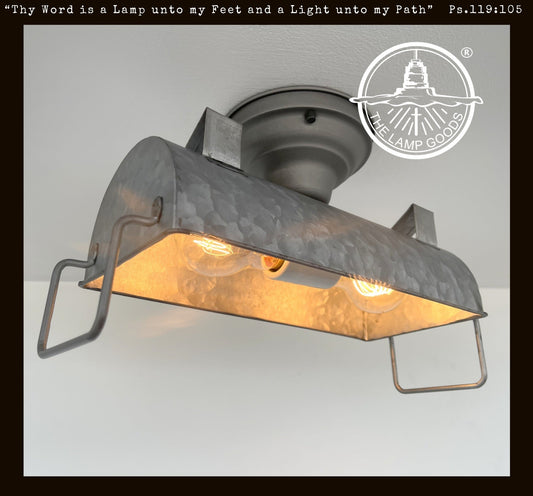  INDUSTRIAL GALVANIZED Ceiling Light Fixture