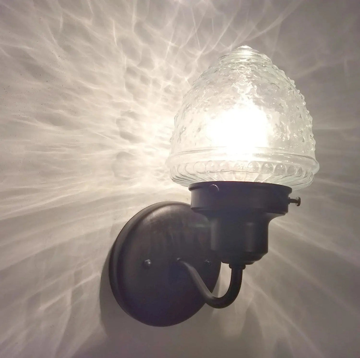  Glass Torch Wall Sconce Light Fixture