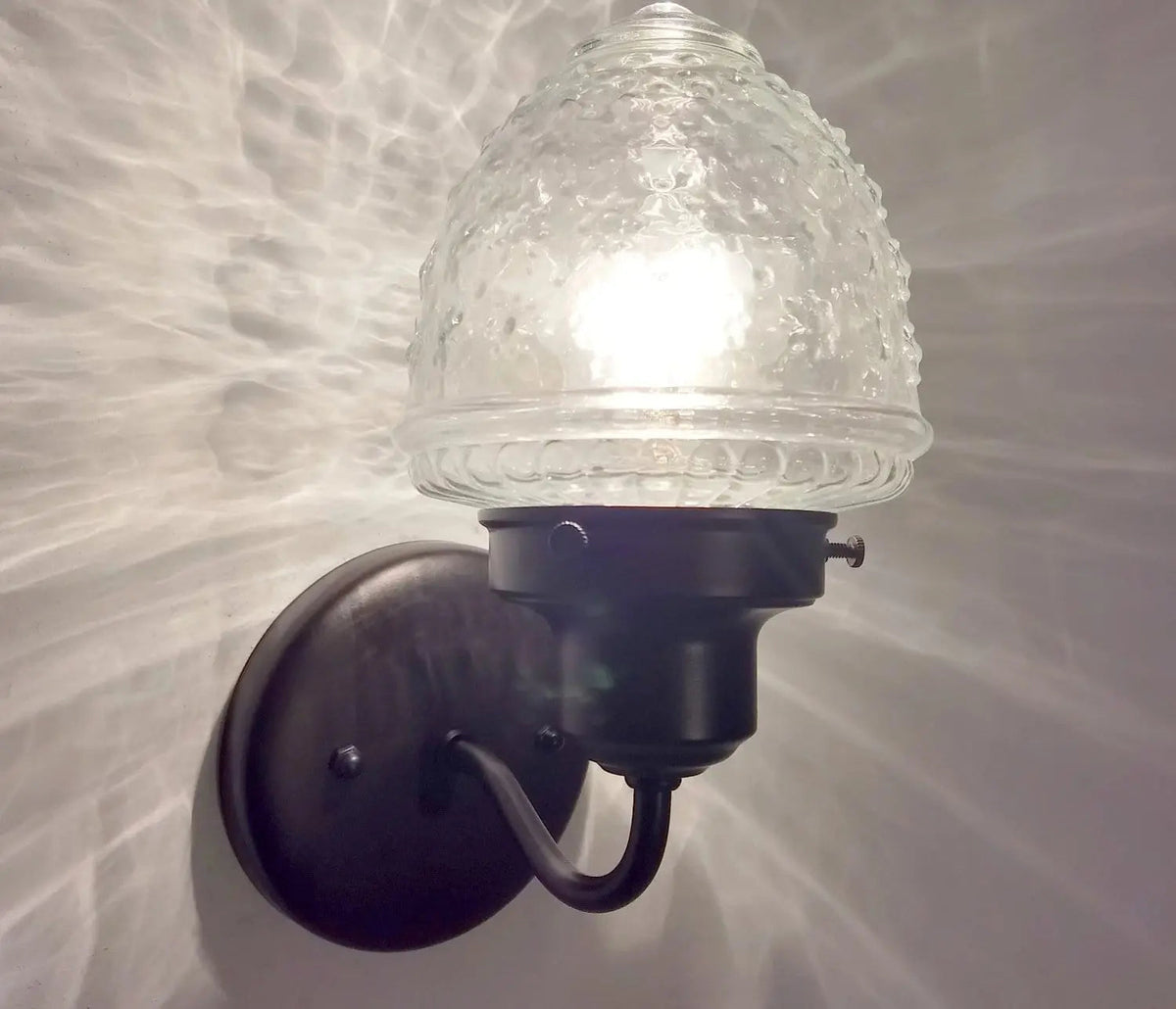  Glass Torch Wall Sconce Light Fixture