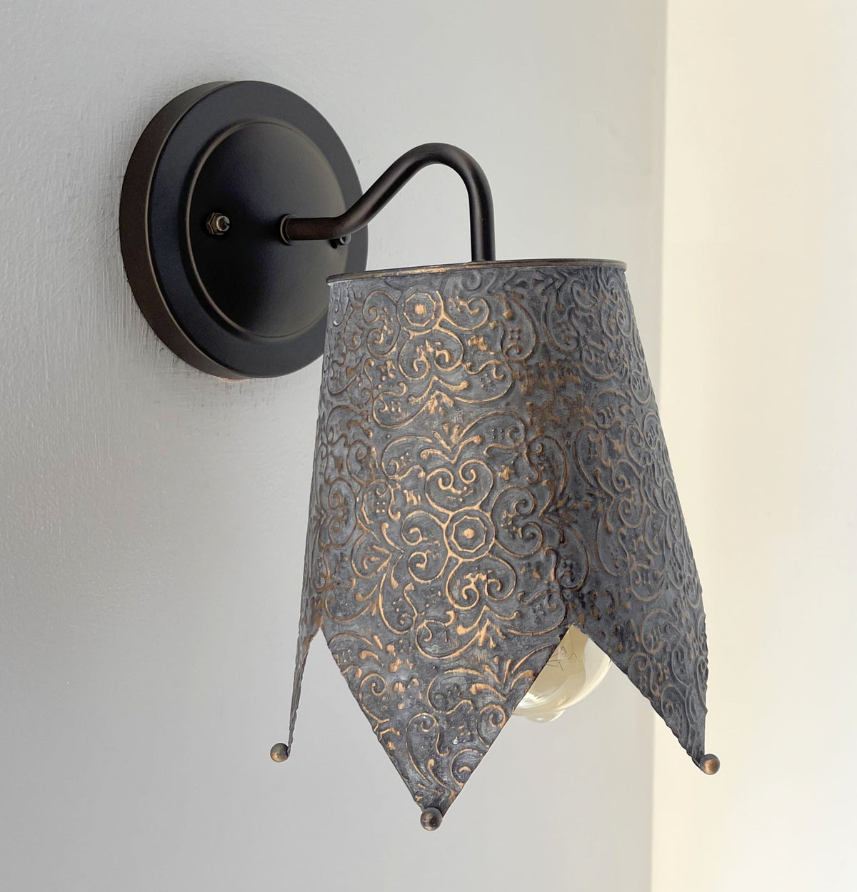  Jubilant Ornate Copper Wall Sconce Light Fixture