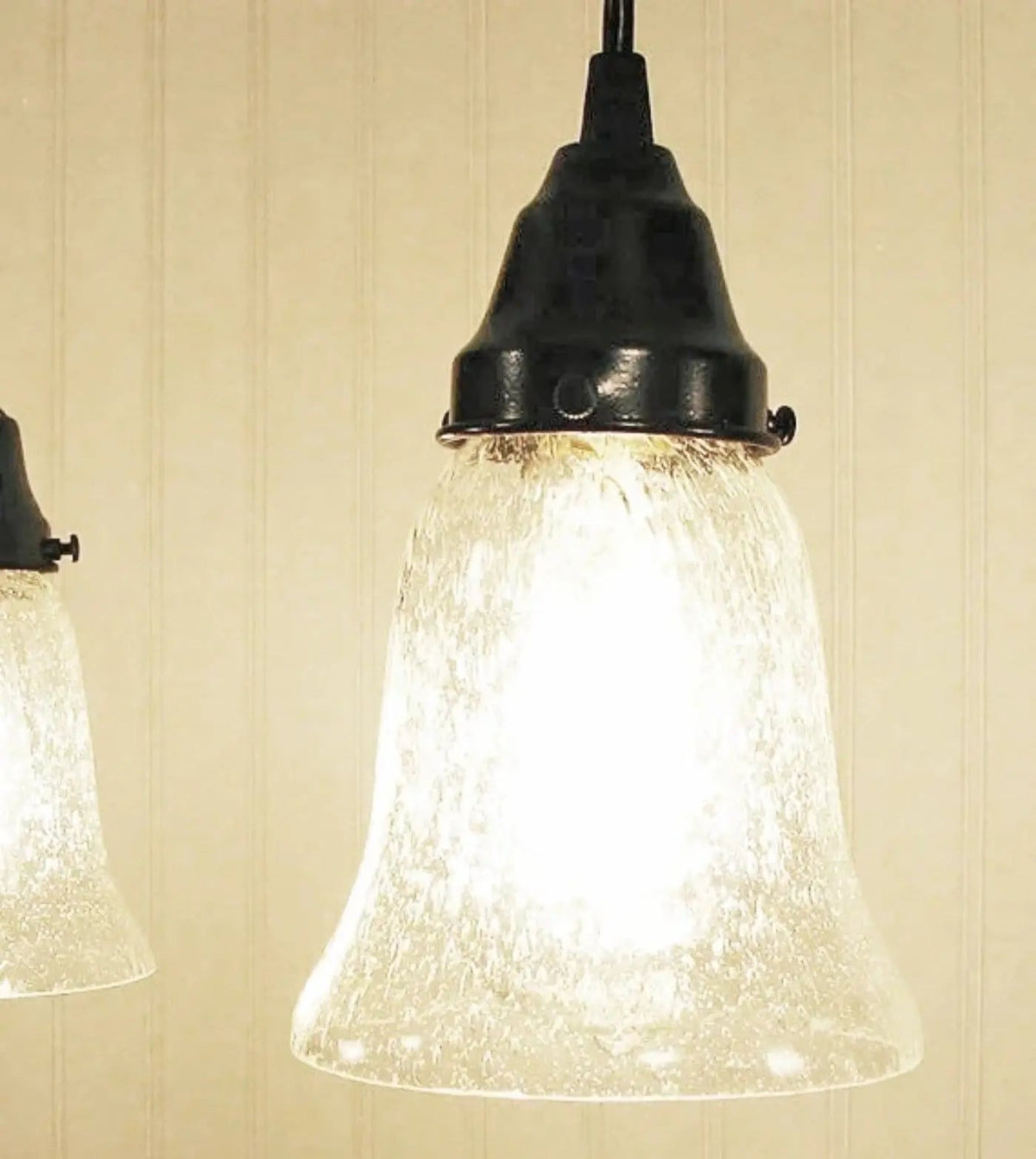  Clear Seeded Shade Glass Pendant Light
