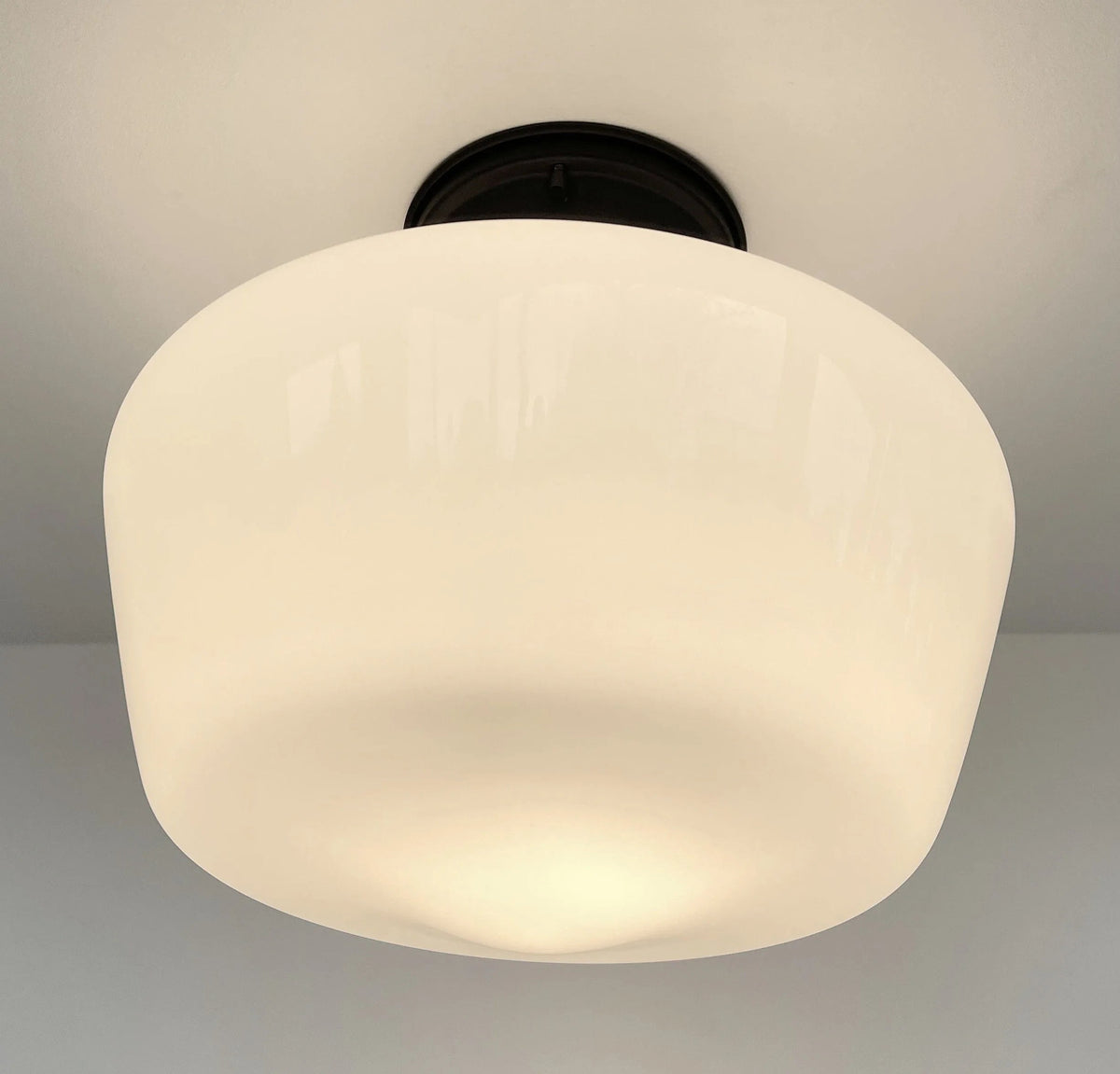  Large Schoolhouse Milk Glass LIGHT Fixture