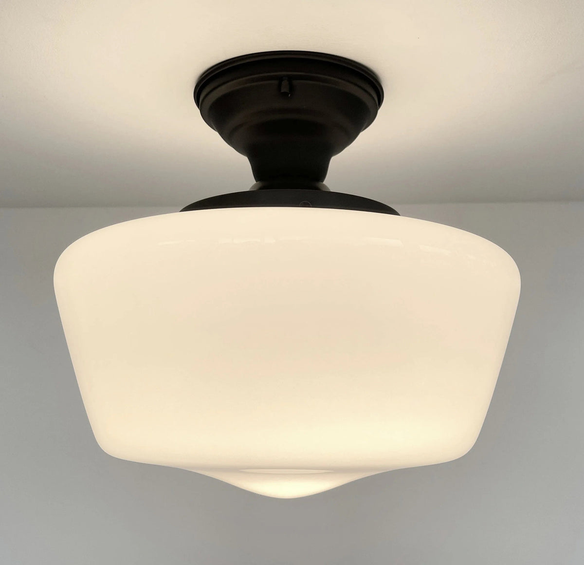  Large Schoolhouse Milk Glass LIGHT Fixture