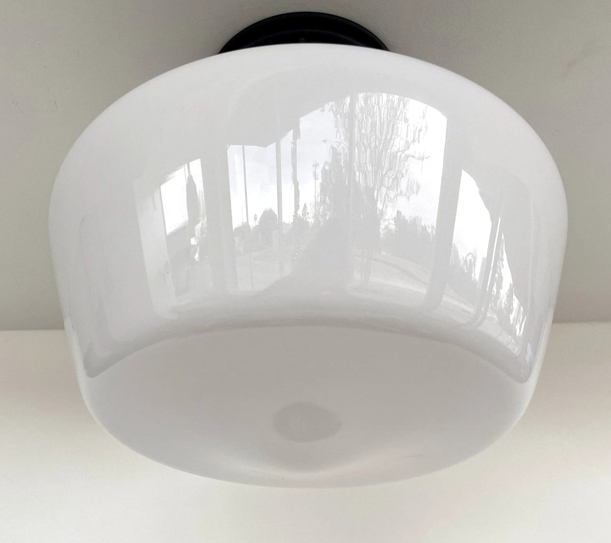  Large Schoolhouse Milk Glass LIGHT Fixture
