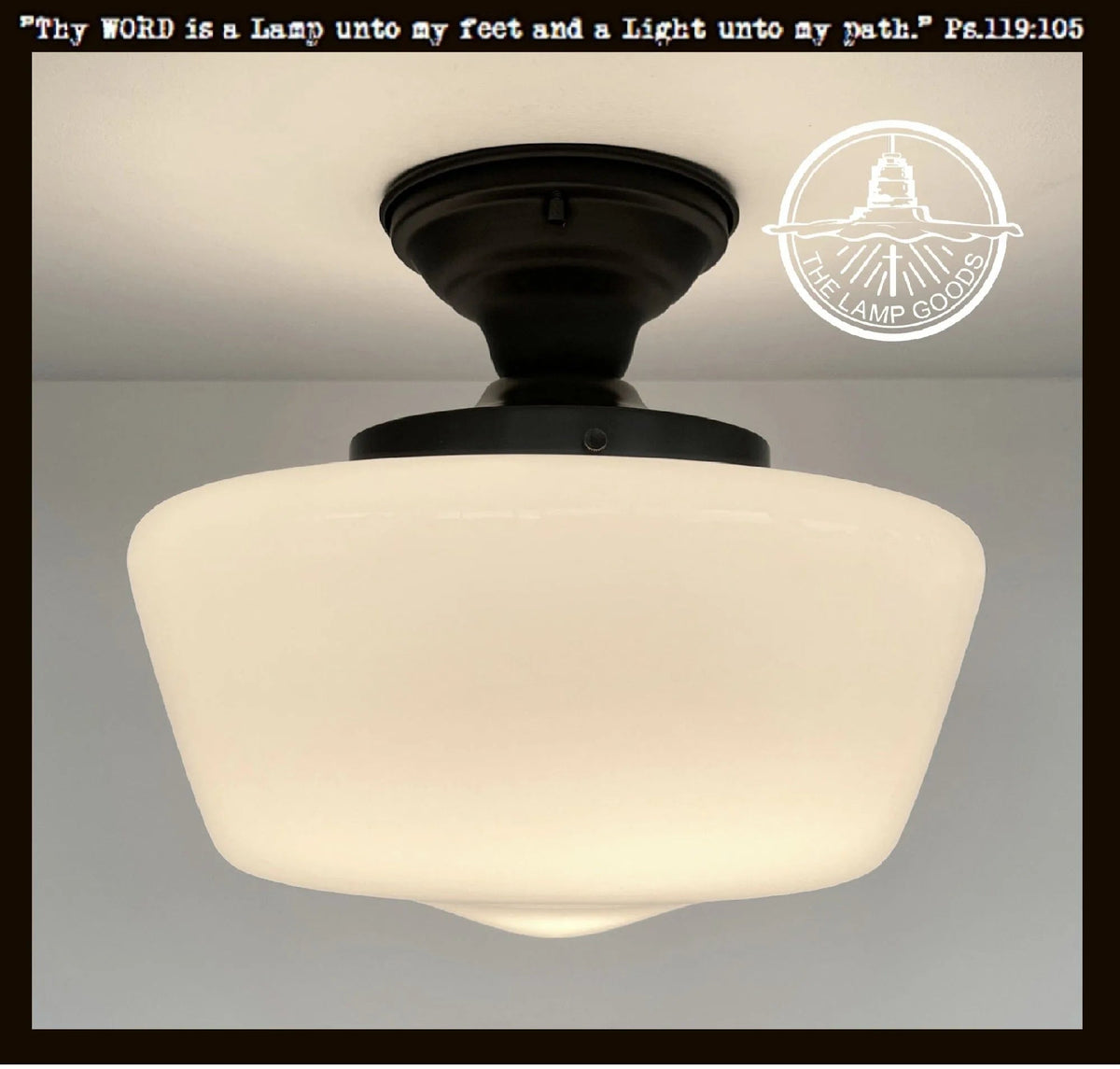  Large Schoolhouse Milk Glass LIGHT Fixture