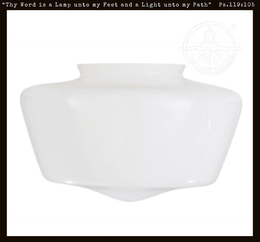  12" Dia. Clear Over Opal Glass Schoolhouse Shade