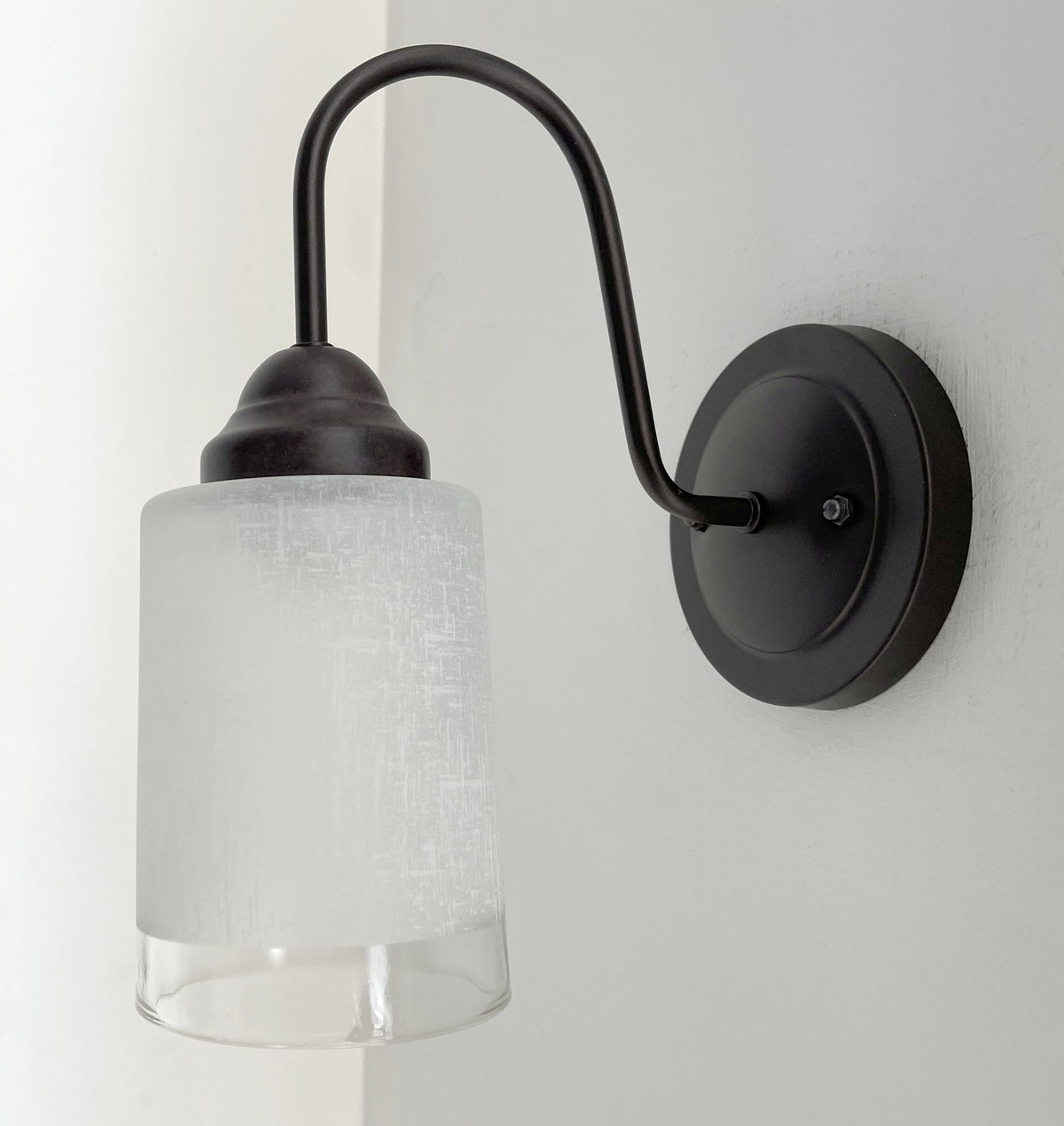  Modern Farmhouse Linen & Clear Glass Wall Sconce Lighting